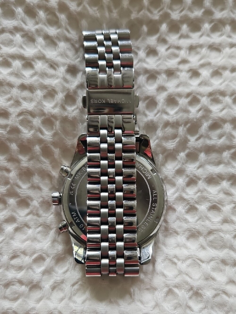 Michael Kors Silver and Black Stainless Chronograph Watch - Picture 2 of 2